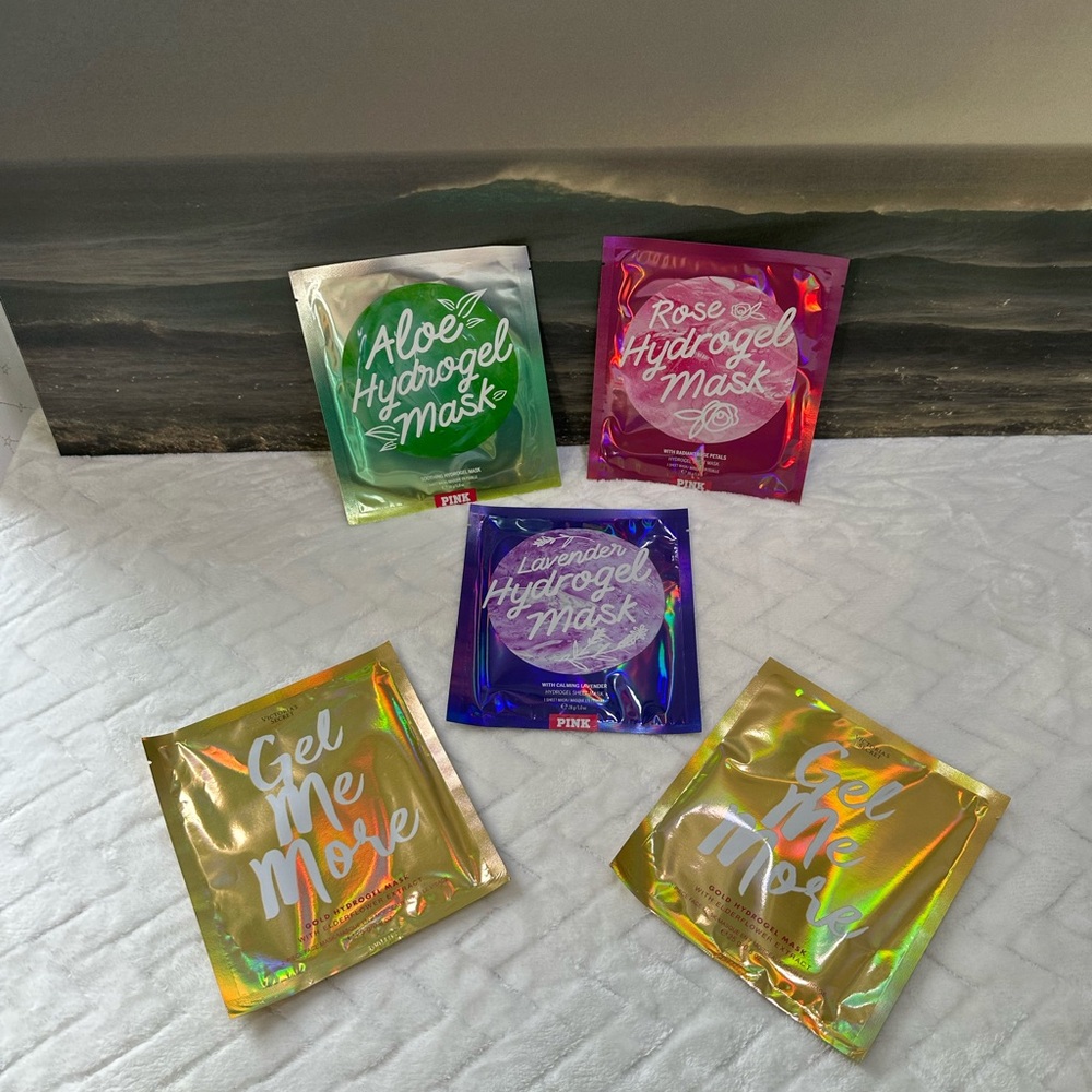 New Victorias Secret Pink Facial Sheet Masks Face Masks Rose Lavender Aloe Gel